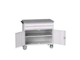 gereedschapswagen 980x1050x600mm linoleum 2 laden+kast RAL7035+RAL7035 - 1