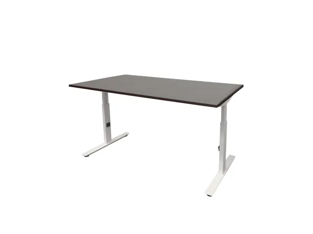 Bureau Linesto Plus Hoogte instelbaar 120x80cm Logan eik T-poot Wit