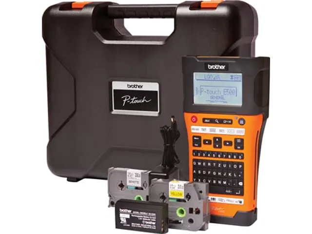 système de lettrage PT-E550 avec valise, 2 rubans, adaptateur et batt