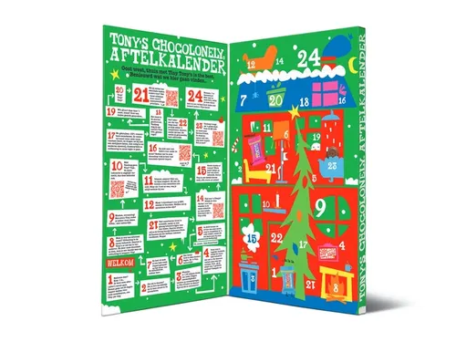 Chocolade Tony's Chocolonely Kerst big Tiny calendar 225 Gram assorti