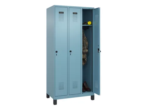 locker,HxBxD 1950x900x500mm,3vak,vak B 300mm,draaigrendel,voeten