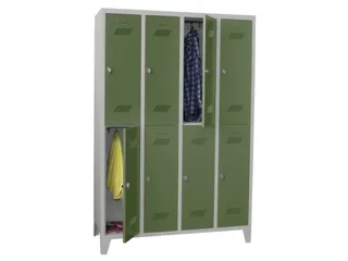 dubbeldekse locker,HxBxD 1850x900x500mm,3x2vak.,RAL7035,front RAL6011 - 2
