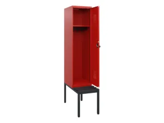 locker met bank,HxBxD 1950x400x815mm,1vak,vak B 400mm,draaigrendel - 1