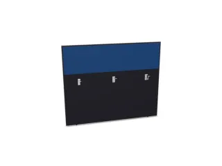 baliepaneel,v. bureau,aanbouw achter,B 1400mm,CC-zwart,BN6016-blauw - 1