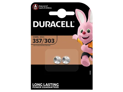 Batterij Duracell knoopcel 2x 357 / 303 zilver oxide Ø11,6mm 2 stuks