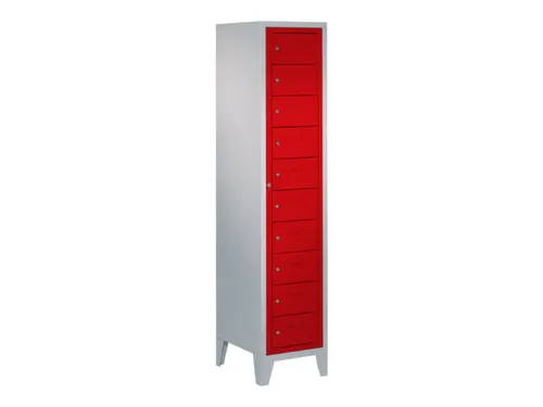 Vakken-/sorteerkast 1850x400x500 1x10 Vakken Ral7035 Front Ral3000