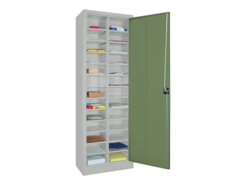 Armoire De Tri Courrier Hxlxp 1950X640X400Mm 2X13Cases Ral7035 Façade