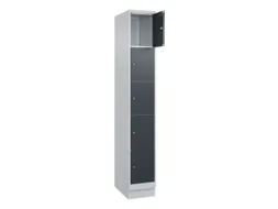 lockerkast,HxBxD 1950x300x500mm,1x5vakken,vak B 300mm,cil.-slot,sokkel