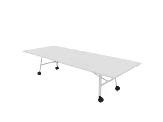 klaptafel,HxBxD 750x3200x1200mm,hoekig,4voeten wit,ovale buis,blad wit - 1