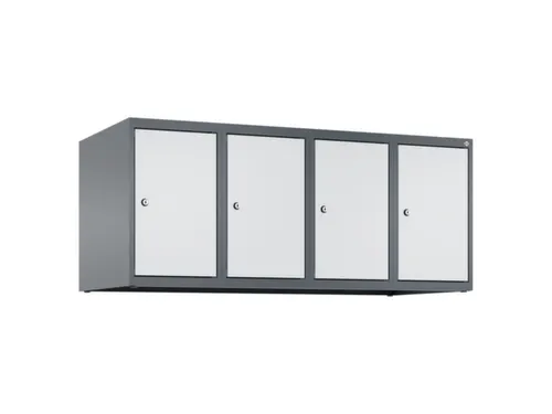 opzetkast,v. locker,4vak.,vak B 300mm,HxBxD 500x1200x500mm,vleugeldeur