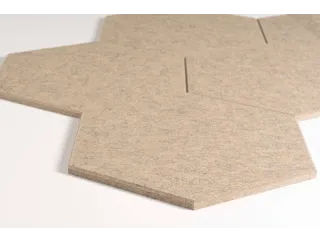 Akoestische PET-vilt Hexagon tegels beige 30x26cm 22 stuks - 2