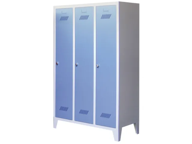lockerkast v. kinderen,HxBxD 1600x930x500mm,3vak,RAL7035,front RAL7035