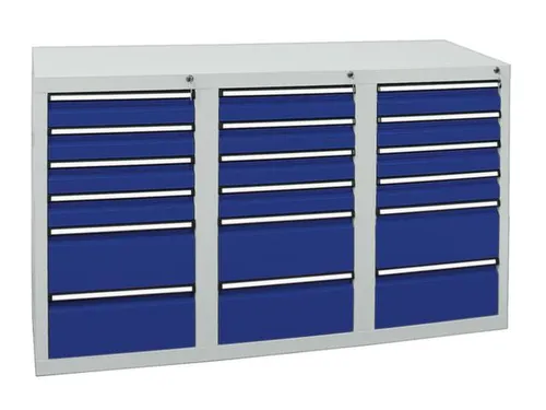 ladekast,HxBxD 900x1500x500mm,18lade(n),centr. vergrendeling