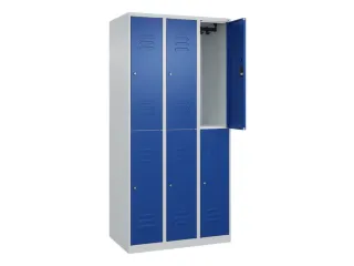 dubbeldekse locker,HxBxD 1850x900x500mm,3x2vak.,vak B 300mm,cil.-slot - 2