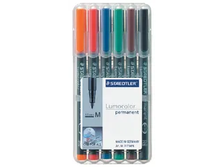 Viltstift Staedtler OHP Lumocolor 317 Medium 1.0mm Assorti 6 stuks - 2