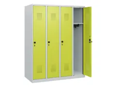 schoollocker,HxBxD 1530x1200x500mm,4vak,vak B 300mm,draaigrendel