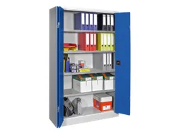 Vouwdeurkast 1950x1200x400mm 4legborden Verzinkt Ral7035 Front Ral5010