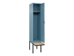 locker met bank,HxBxD 2120x400x815mm,1vak,vak B 400mm,draaigrendel