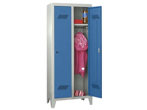 lockerkast v. kinderen,HxBxD 1300x530x300mm,2vak,RAL7035,front RAL5012