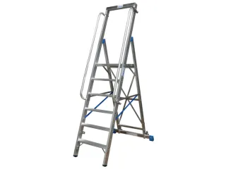 verrijdbare treden-platformladder eenzijdig 6treden stand H 1 4m - 2