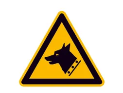 waarschuwingsbord,v. binnen/buiten,Waarschuwing voor waakhond,PVC