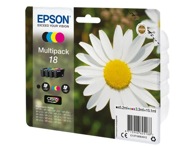 Epson 18 T1806 multipack 4 inktcartridges C13T18064022