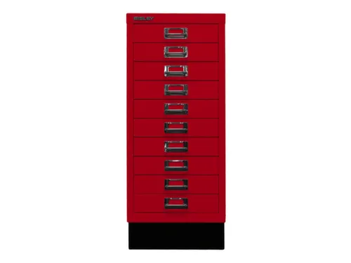 kantoor-ladekast HxBxD 670x279x380mm 10 laden romp kardinaalrood staal