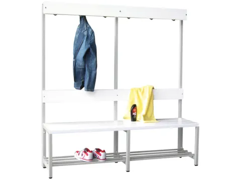 omkleedbank,HxLxD 1600x1500x400mm,onderstel RAL9010