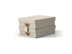 Leitz Puro Opbergdoos met deksel medium laag 8L set van 2 beige