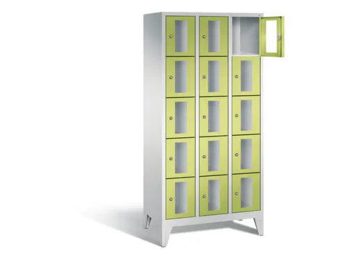 Lockerkast 1850x900x500mm 3x5 vakken Cilinderslot Poten, RDS1108060