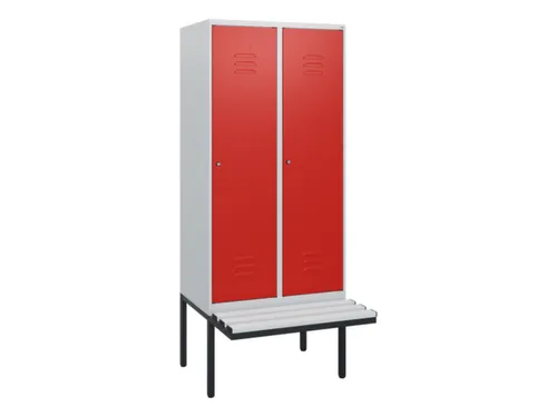 locker met bank,HxBxD 1950x800x815mm,2vak,vak B 400mm,cil.-slot