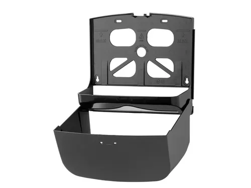 PlastiQline Handdoekdispenser mini kunststof zwart ABS wandmontage