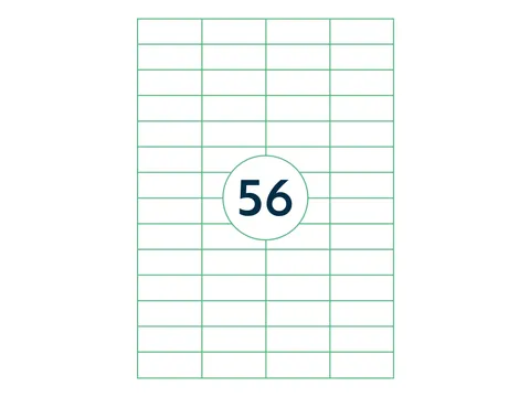 Etiketten Zelfklevend Wit 56 op A4 52.5x21.2mm 1000 Vel