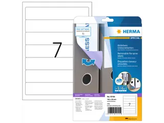 HERMA 10155 Rugetiket smal 192x38mm Verwijderbaar Wit 175 stuks - 1