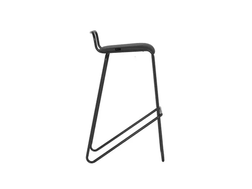 Barkruk serie 126 sledeframe Zwart stof Antraciet