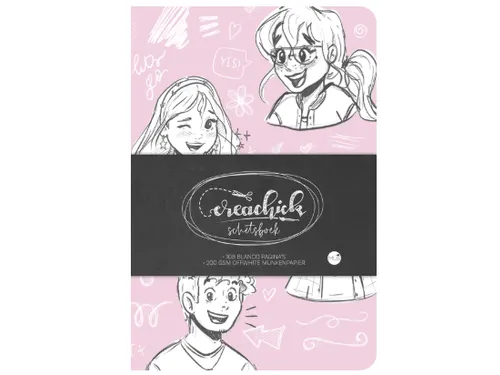 Schetsboek CreaChick Pink 108 pagina's Hardcover