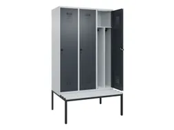 locker met bank,voor scheiding van kleding,HxBxD 2120x1200x815mm,3vak