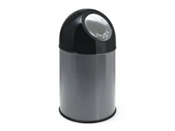 Afvalbak met pushdeksel en binnenemmer 30 Liter Metallic