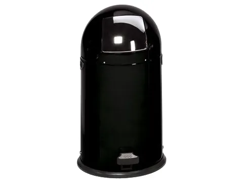 Push & Kick Afvalbak Staalplaat 33 Liter 690x375mm Met Pedaal Zwart