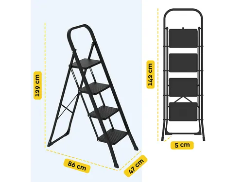 Huishoudtrap BRASQ 4 treden SLM400 zwart