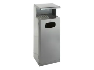 Buitenafvalbak met afdak 55 liter grijs - 1