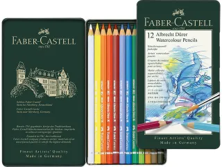 Faber Castell Albrecht Dürer Aquarelkleurpotloden Metalen Etui A 12 S - 1