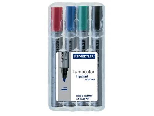 Viltstift Staedtler 356 voor flipover rond 2mm 4 stuks assorti