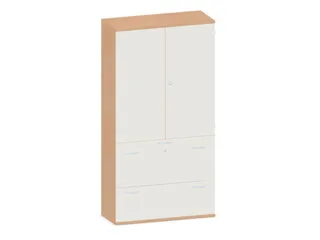 kantoorkast,HxBxD 1920x1000x430mm,decor romp beuken,decor front wit - 1