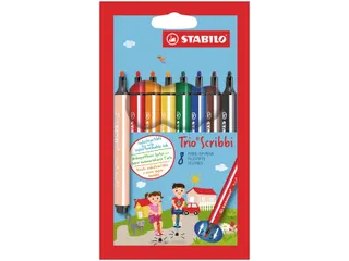 Viltstift Stabilo Trio Non Permanent Scribbi 368/8 8Stuks - 1