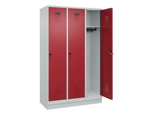 locker,HxBxD 1950x1200x500mm,3vak,vak B 400mm,draaigrendel,sokkel