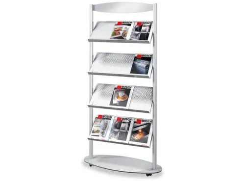 Folderrek Voor 12x Din A4 4 Legborden 1700x780x340mm Alu-Zilver