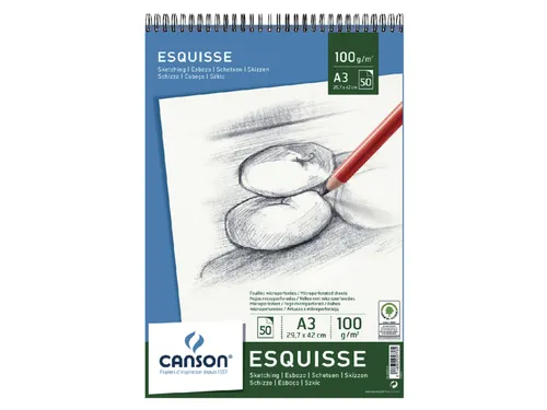 Schetspapier Canson Graduate Sketch 40vel 96gr A3 natuurlijk wit