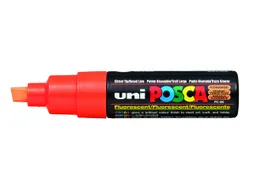 Verfstift Posca PC8K Brede punt 8mm schuin fluor oranje