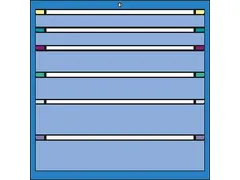 ladekast HxBxD 1000x805x695mm 6laden slot RAL7035 front RAL7035